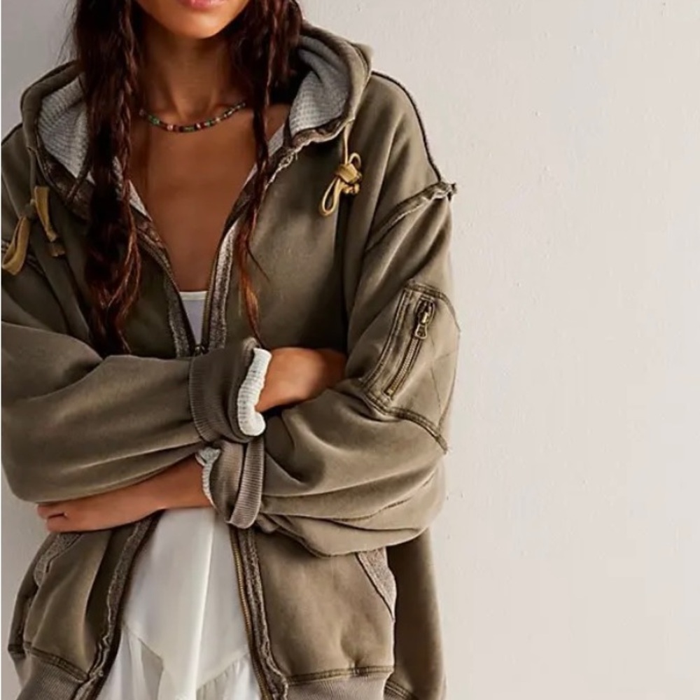 NWT Free People “By Your Side” hoodie bomber sweatshirt